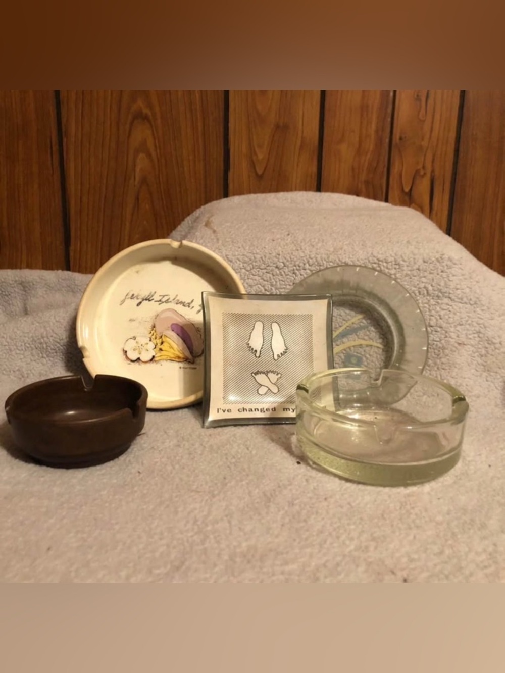 Vintage Assorted Glass & Ceramic Ashtrays - Neutral Tones